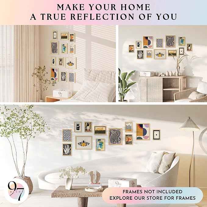 97 Decor Vintage Eclectic Wall Art Collage - Abstract Modern Art Prints For Wall Decor, Cool Funky Pictures Maximalist Paintings Retro Bauhaus Posters Set For Dorm Bedroom Home Decorations (Unframed)