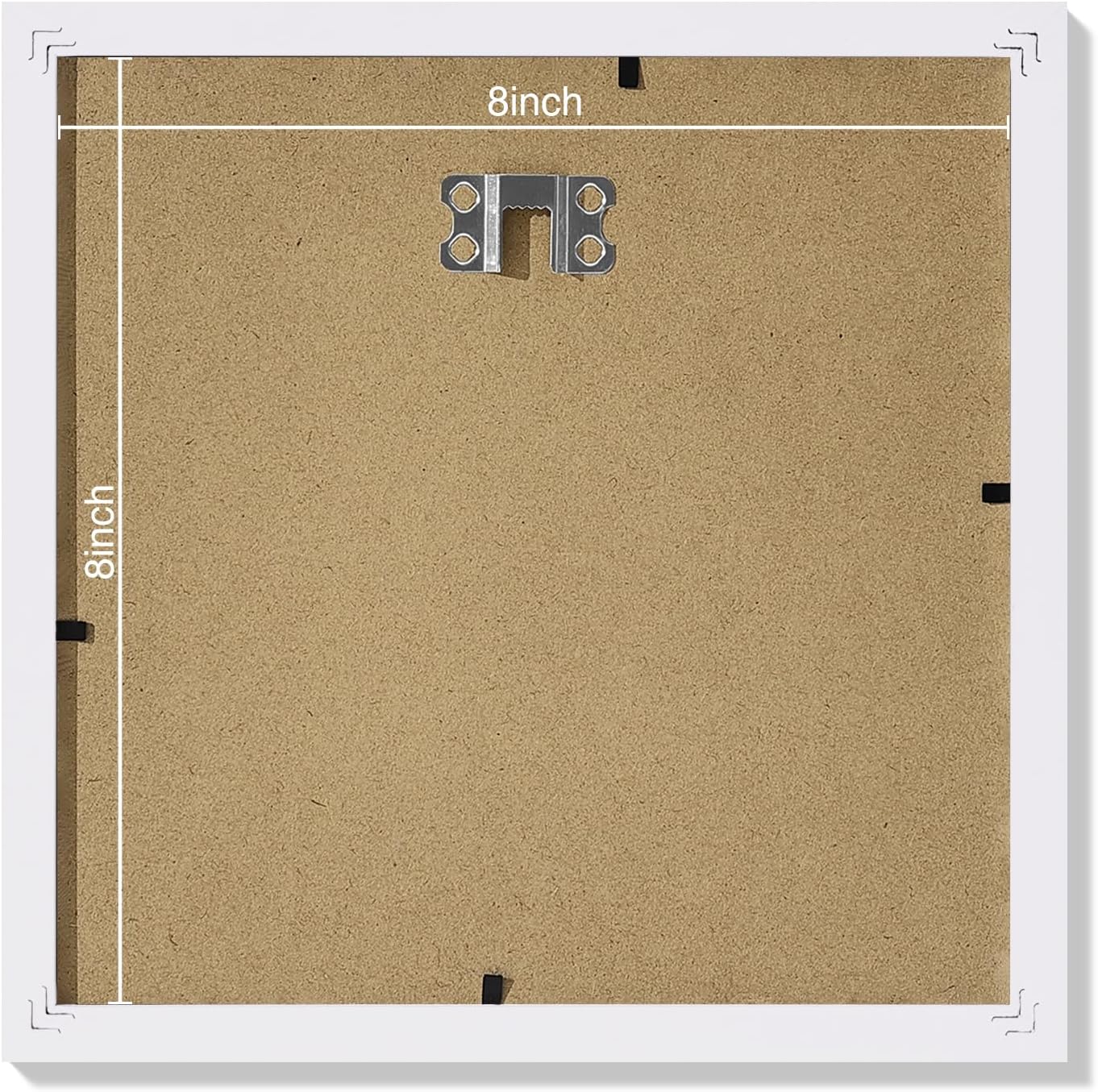 Vittanly 8x8 Picture Frames Set of 9, Shatter Resistant Plexiglass, Display 4x4 Pictures with Mat or 8x8 without Mat, Photo Frames for Wall Mount, Engineered Wood, White