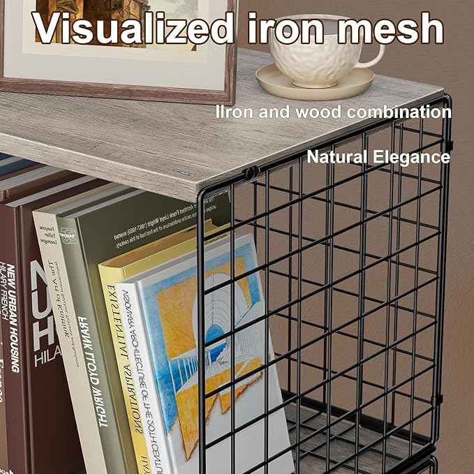 Dmevkic 2 Cube Small Bookcase,Bookshelf for Small Spaces Book Shelf,12.2 x 12.2 x 12, DIY Variable Stackable Cube Storage for Living Room,Office,Bedroom