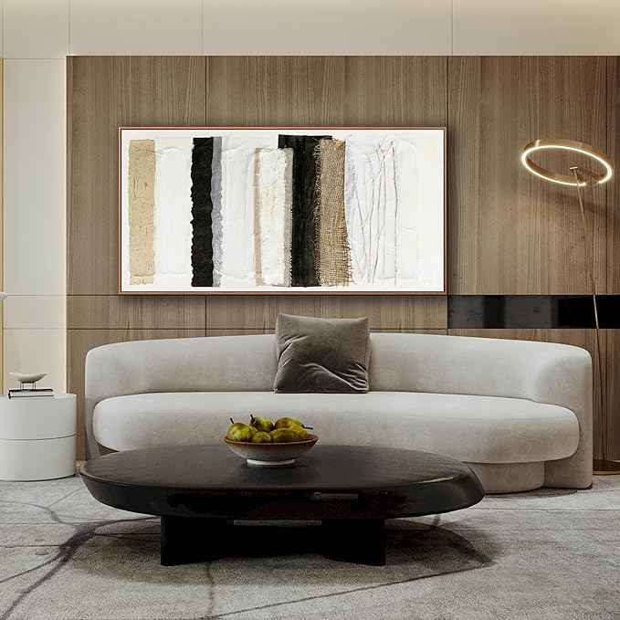 Abstract Canvas Wall Art Decor Maximalist Home paintings Decor Wall Art Prints Modern Framed Wall Decorations Multicolor Overlapping Strips Artwork 20×40 inch for Living Room Wall Bedroom Kitchen Office Decor