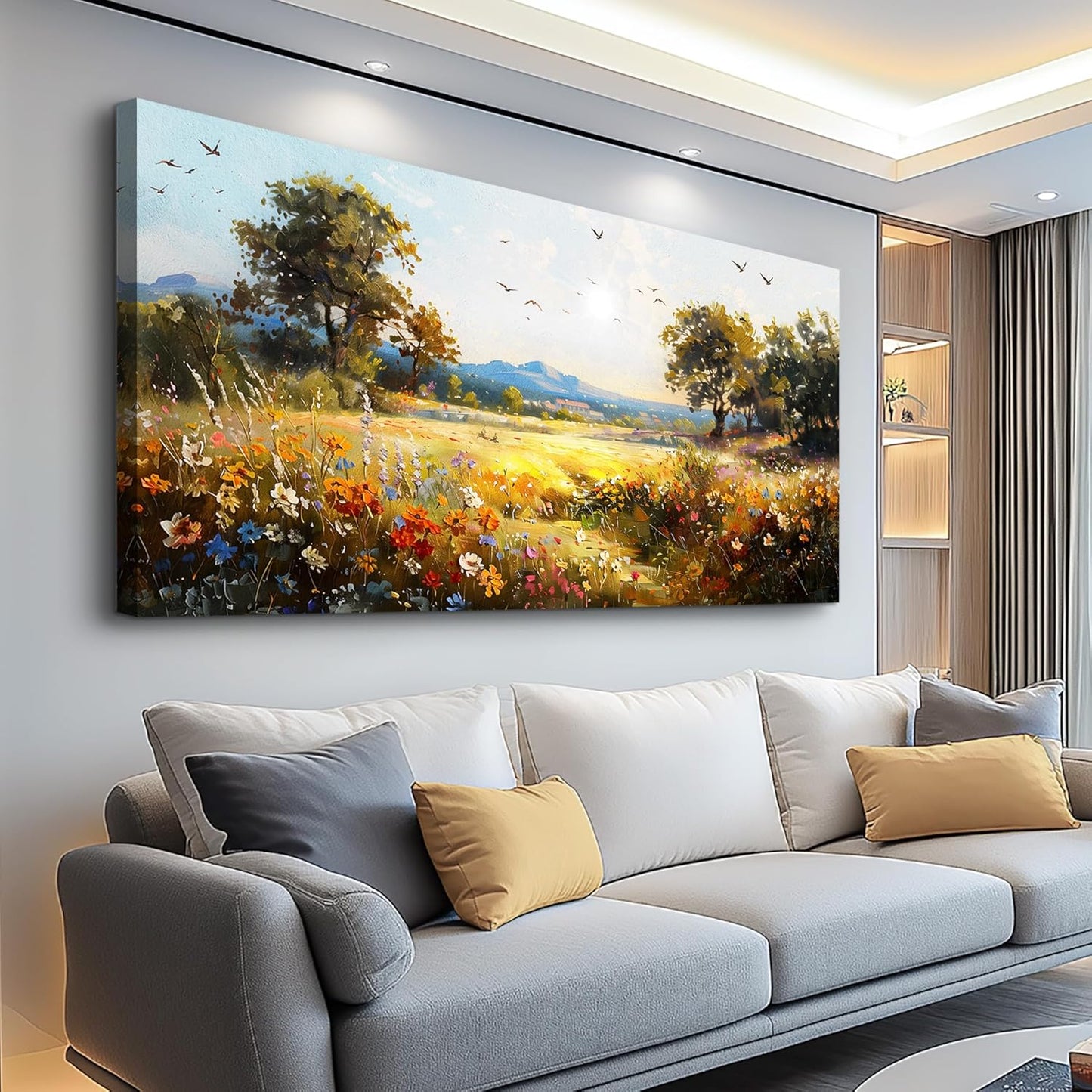 Large Wall Decor for Living Room Canvas Wall Art for Office Wall Decorations for Bedroom Rural Pastoral Painting Artwork Room Home Decor 24x48 in