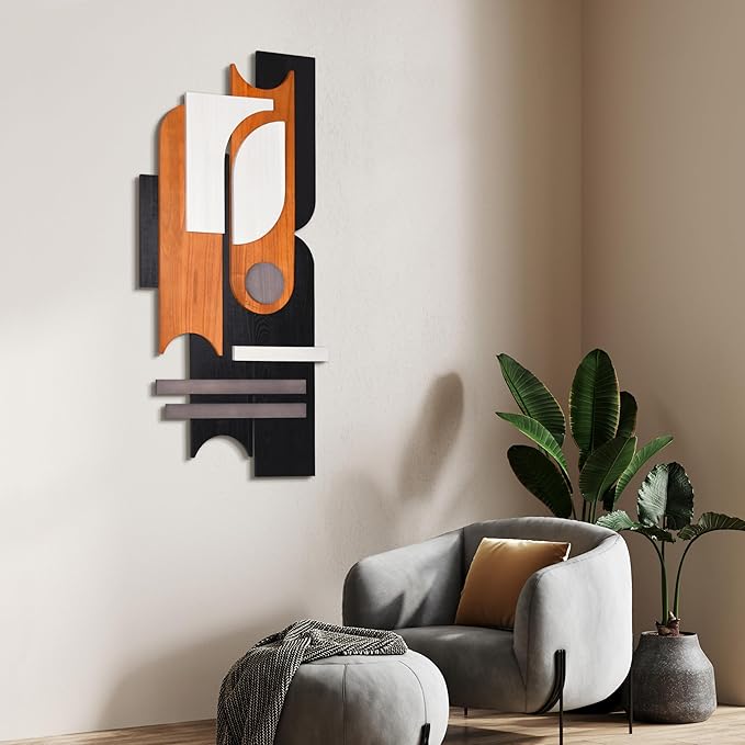 Empire Art Direct "Honeyed Dusk I" Hand Made & Hand Finished Dimensional Wood Abstracts, Ready to Hang, Living Room, Bedroom & Office, 48" x 24"x 1.42"