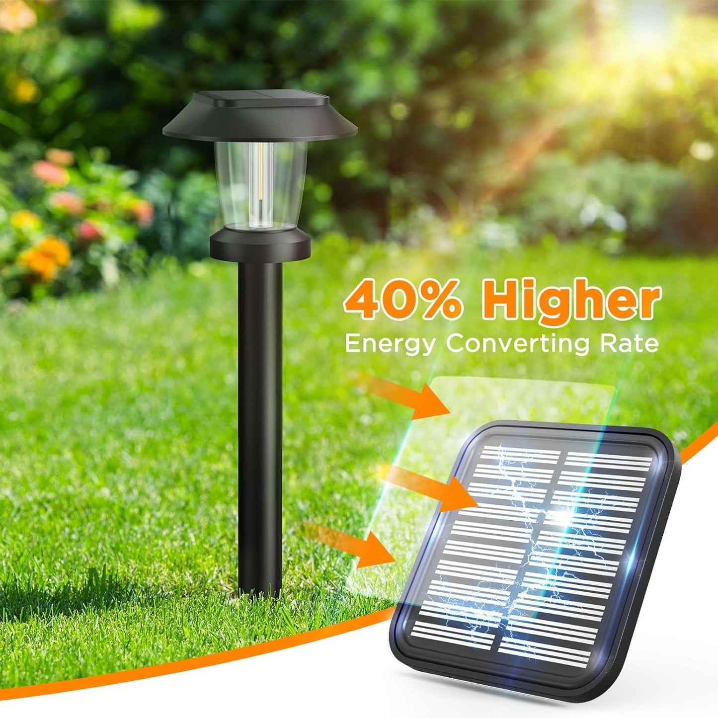 ALEPOD Solar Pathway Lights Outdoor - 10 Pack Solar Powered Garden Lights Waterproof, Decor Landscape Lighting with Three Lighting Modes for Yard, Lawn, Walkway, Driveway, Warm White