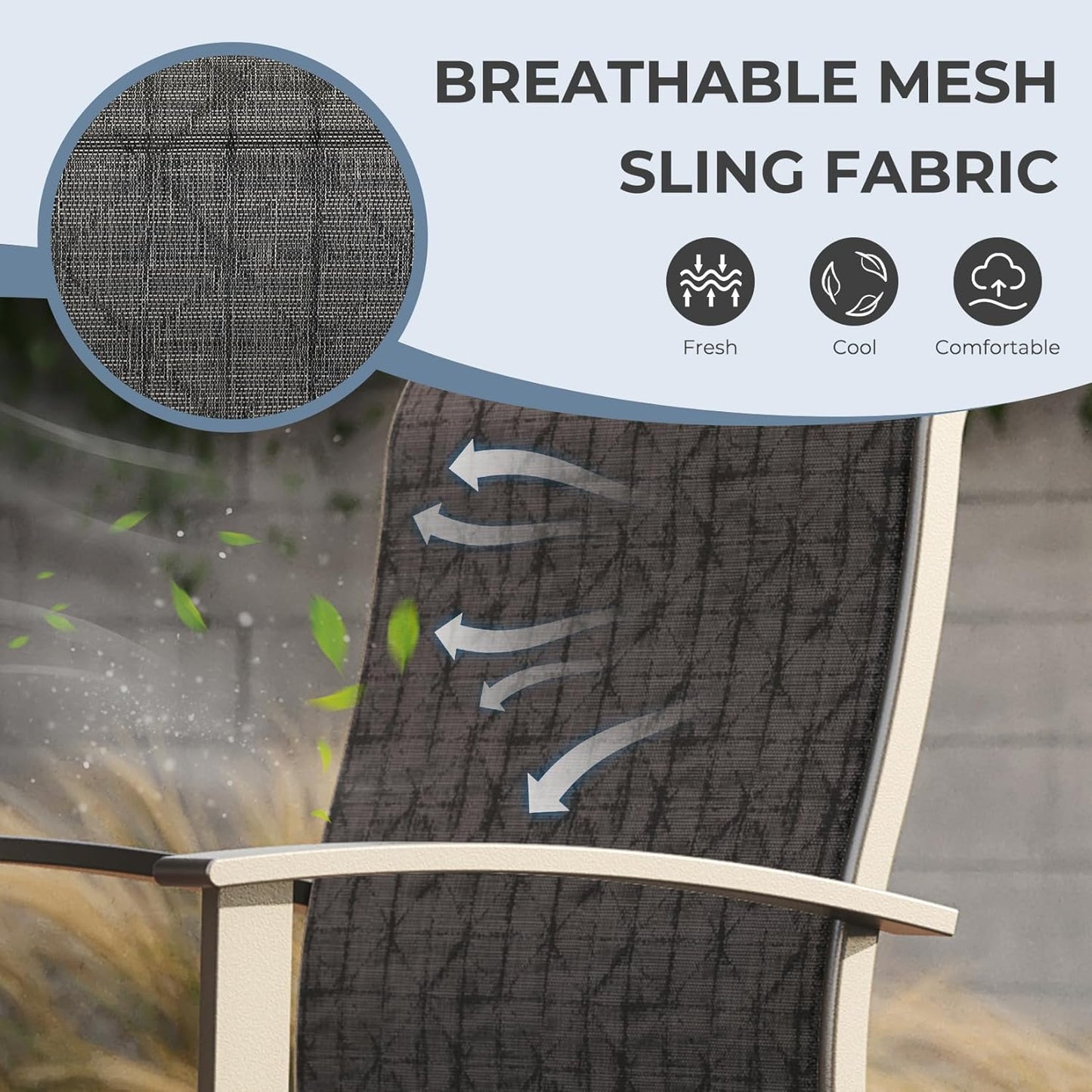 Grand patio Counter Height Outdoor Swivel Bar Stools Set of 2, Patio Bar Chairs with Arms Backs for Porch Balcony, Poolside, Deck (Black&Grey Plaid, 2PC)