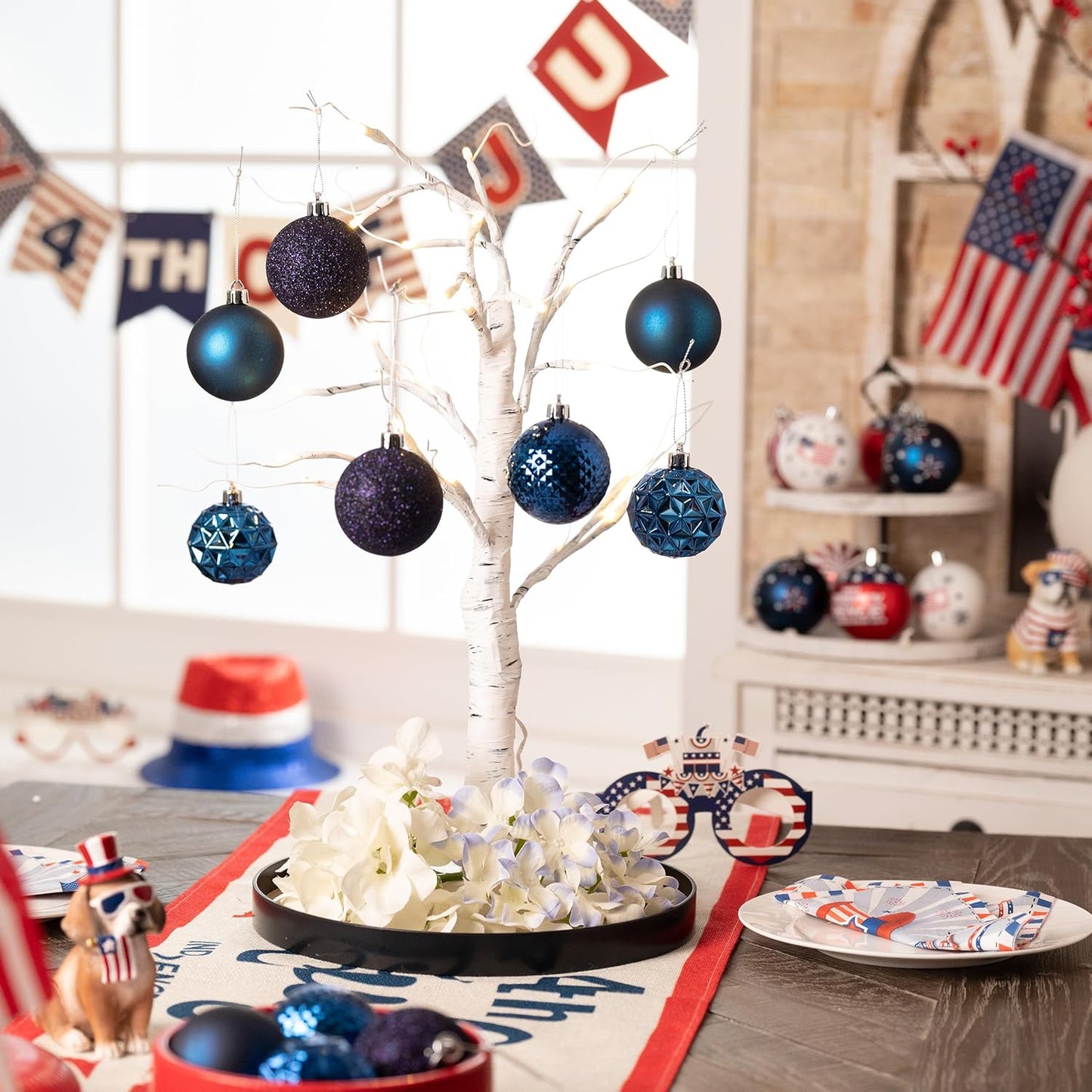 Valery Madelyn Christmas Tree Decorations Ornament Set for Fall Halloween, 50ct 2.36 Inches Navy Blue Shatterproof Christmas Ball Ornaments Hanging Xmas Holiday Party Decor