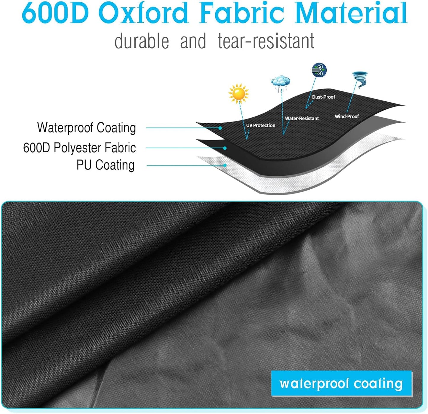 Kingling Outdoor Pizza Oven Table Cover for Ooni Large Table, Waterproof Outdoor Grill Prep Table Cover Pizza Oven Stand Cover - 36''L x 32''W x 31''H(Black)