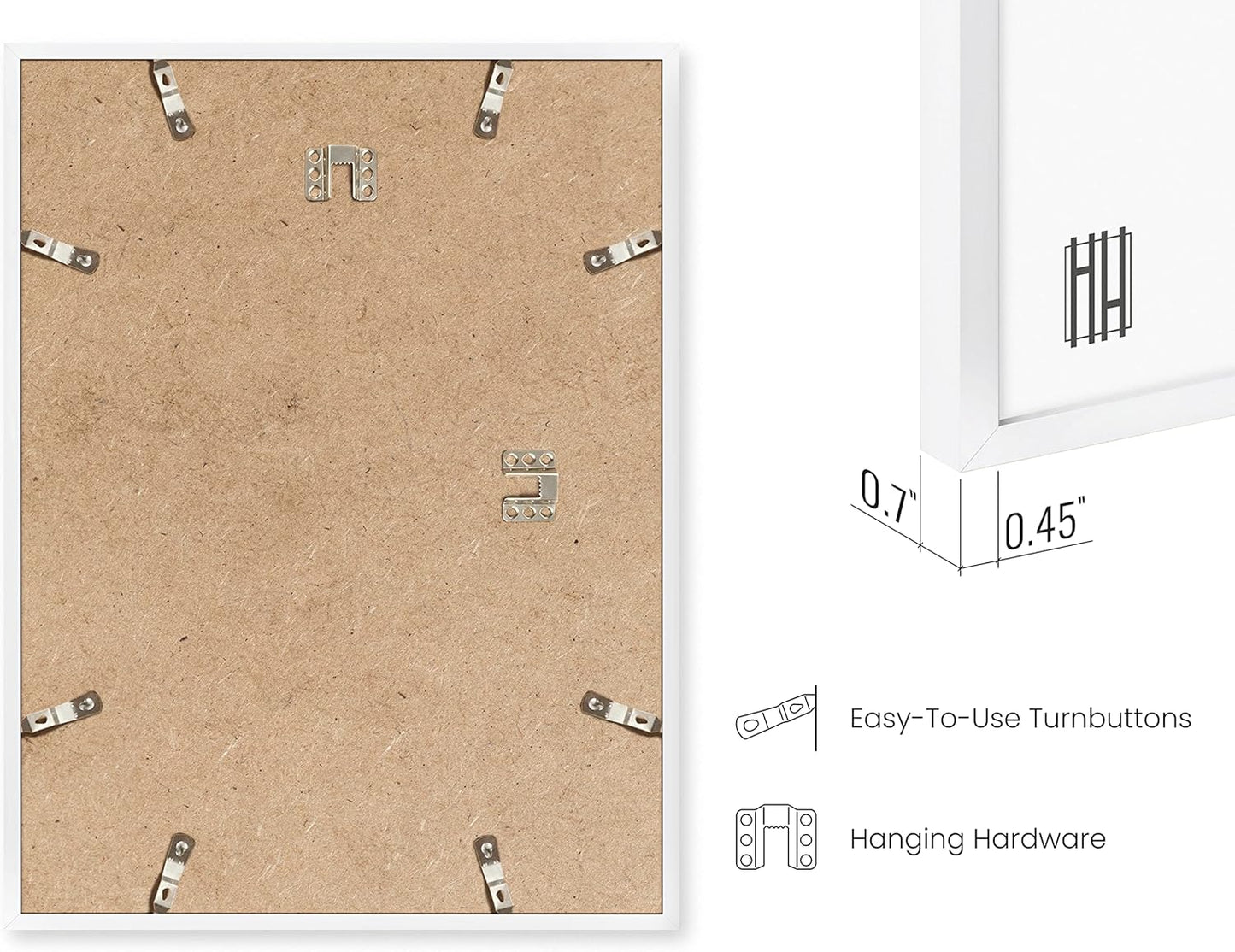 HAUS AND HUES 8 By 10 Picture Frames - 8x10 Picture Frame Set of 3, Frame For Three 8x10 Frames White Frames Gallery Wall, 8 x 10 Frames White, 3 Photo Picture Frame Metallic, (White Aluminum Frames)
