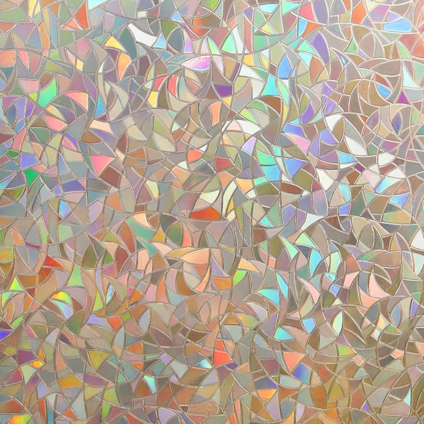 DOWELL Window Privacy Film, Rainbow Window Film, Decorative Stained Glass Clings, Static Cling Door Sticker, Non-Adhesive 3D Decals for Home UV Protection, Dark Brown, 23.6 x 118 inches