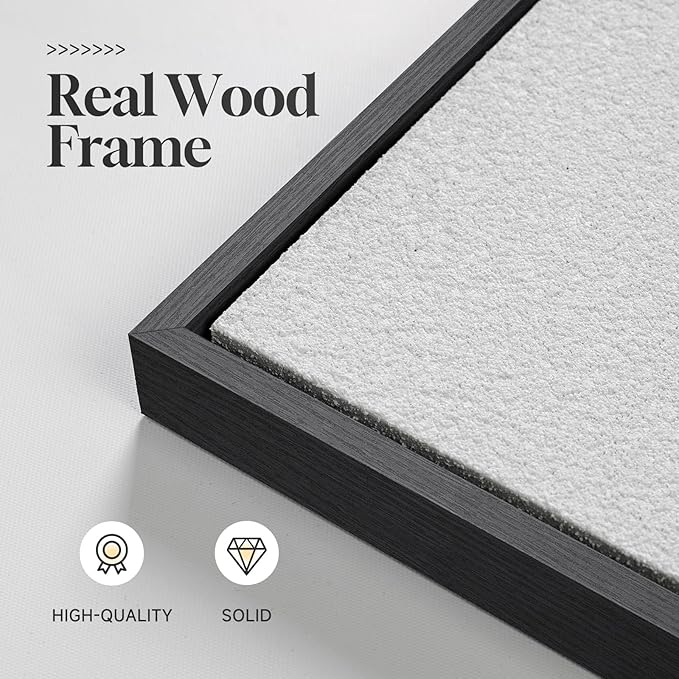 Framed 3D Textured Black and White Abstract Wall Art for Living Room, 4 Piece Modern Paintings Artwork for Walls, Black White Minimalist Pictures for Bedroom Dining Room Hallway Home Office Wall Decor