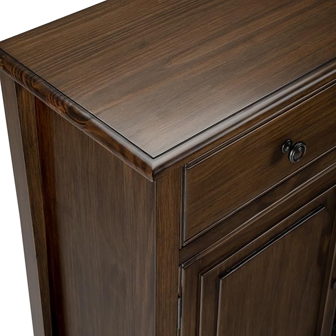 SIMPLIHOME Connaught SOLID WOOD 40 Inch Wide Traditional Storage Cabinet in Rustic Natural Aged Brown, For the Living Room, Entryway and Family Room
