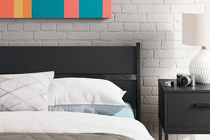 Signature Design by Ashley Socalle Casual Full Panel Platform Bed, Foundation or Box Spring Not Needed, Black