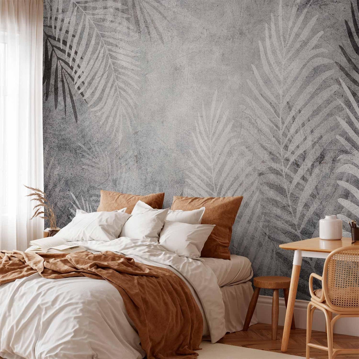 artgeist Wall Mural Leaves 96x69 in - XXL Peel and Stick Self-Adhesive Wallpaper Removable Large Sticker Foil Wall Decor Print Picture Image Design Palm Abstract Nature Botanical b-C-0855-a-a