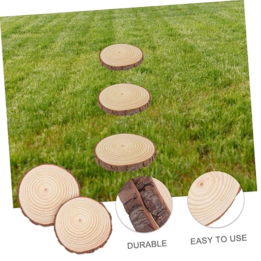 HANABASS 2pcs Wooden Garden Stepping Stones Outdoor for Decorative Walkway DIY Stepping Stone Kit