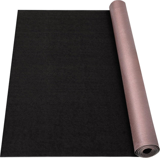 Marine Carpet, 6 FT x 14 FT Black Indoor/Outdoor Area Rug, 0.2" Thick, Waterproof, Non-Slip