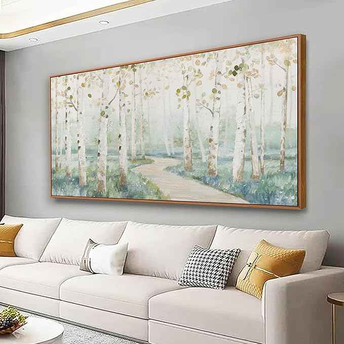 Framed Wall Art Canvas Decor Modern Natural Landscape Wall Art Decorations Artwork Colorful Forest Path Large Home Decor Wall Art Prints Framed for Living Room Wall Bedroom Kitchen Office Decor 29×58 Inch With Framed