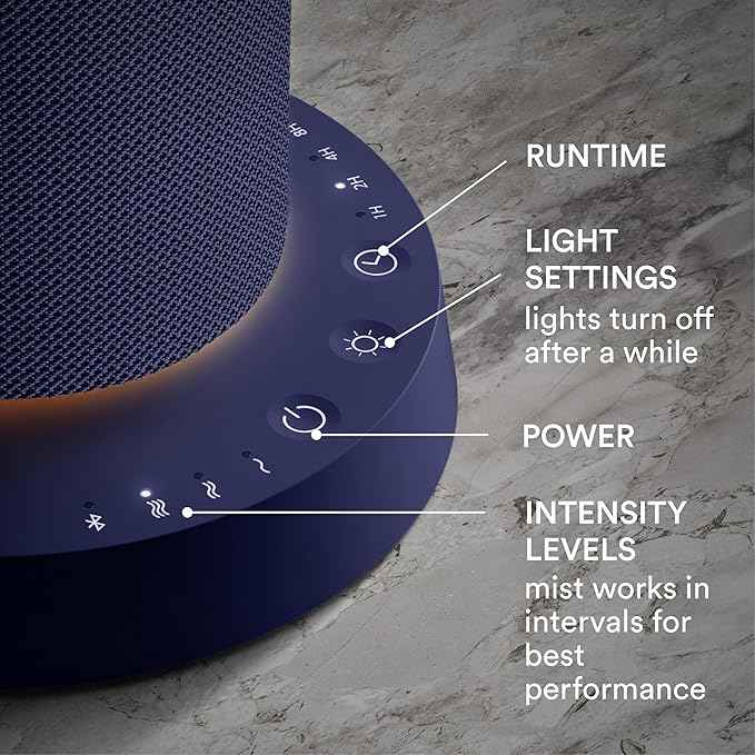 Homedics SereneScent Waterless Essential Oil Diffuser, Cordless Rechargeable Aromatherapy Diffuser for Home, Large Room Scent Machine, Timer, App Control, 6 LED Lights, No Water Needed, Future Dusk