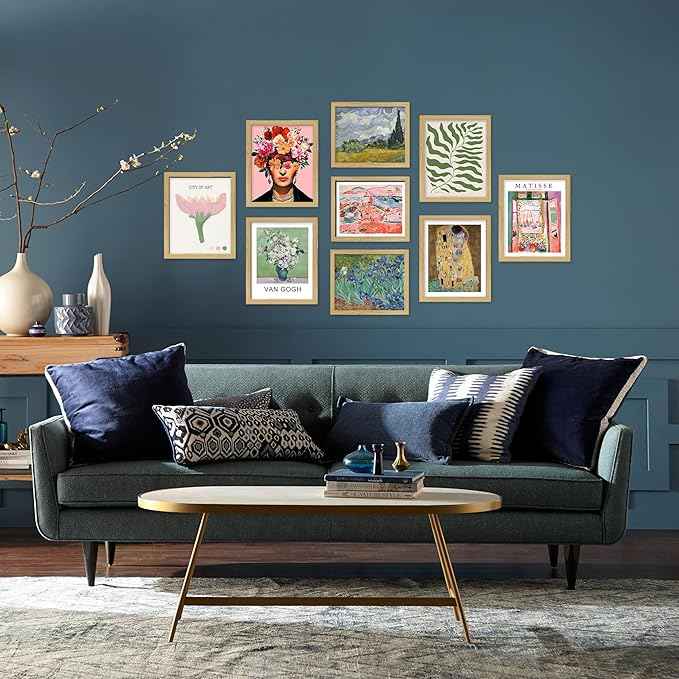 Vintage Eclectic Wall Art, Colorful Bohemian Gallery Wall Art, Retro Maximalist Decor Aesthetic, Funky Eclectic Gallery Wall Art Prints for Bedroom, Famous Artist Painting Pictures 8x10in (Unframed)