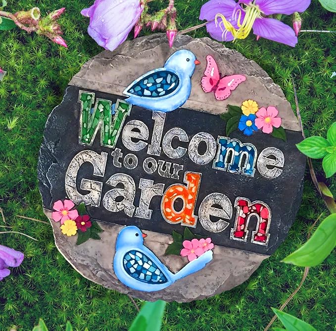 Spoontiques - Garden Décor - Family Stepping Stone - Decorative Stone for Garden