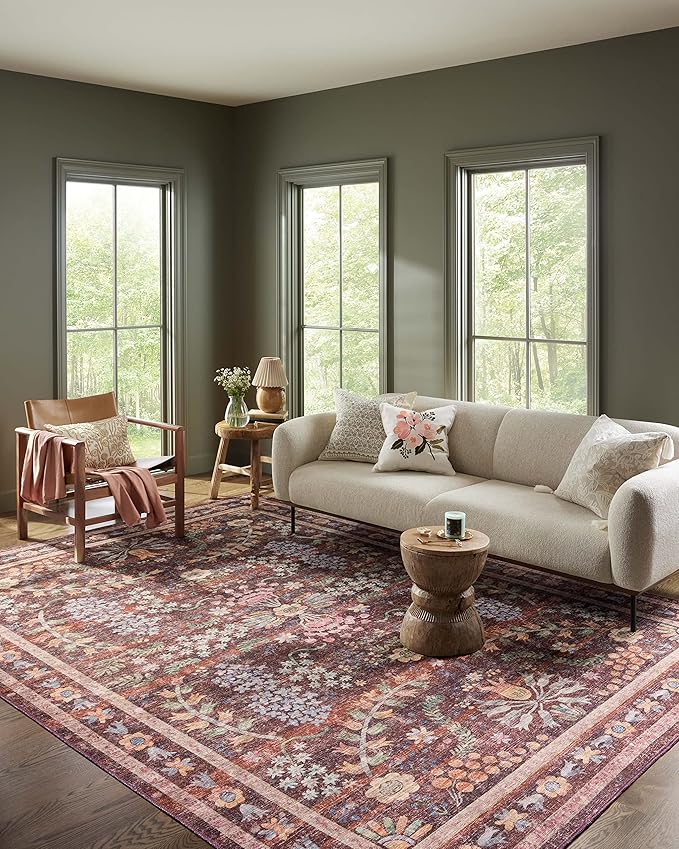 Loloi Rifle Paper Co. Maison Collection MAO-06 Red 2'-0" x 5'-0", .19" Pile Height, Accent Rug
