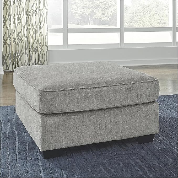 Signature Design by Ashley Altari Modern Square Oversized Ottoman, Light Gray