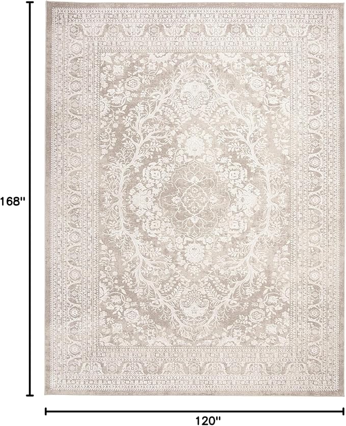 SAFAVIEH Area Rug 10x14 - Reflection Collection - Large - Beige & Cream, Non-Shedding & Easy Cleaning, Ideal for Living Room, Bedroom, Dining Space (RFT668A)