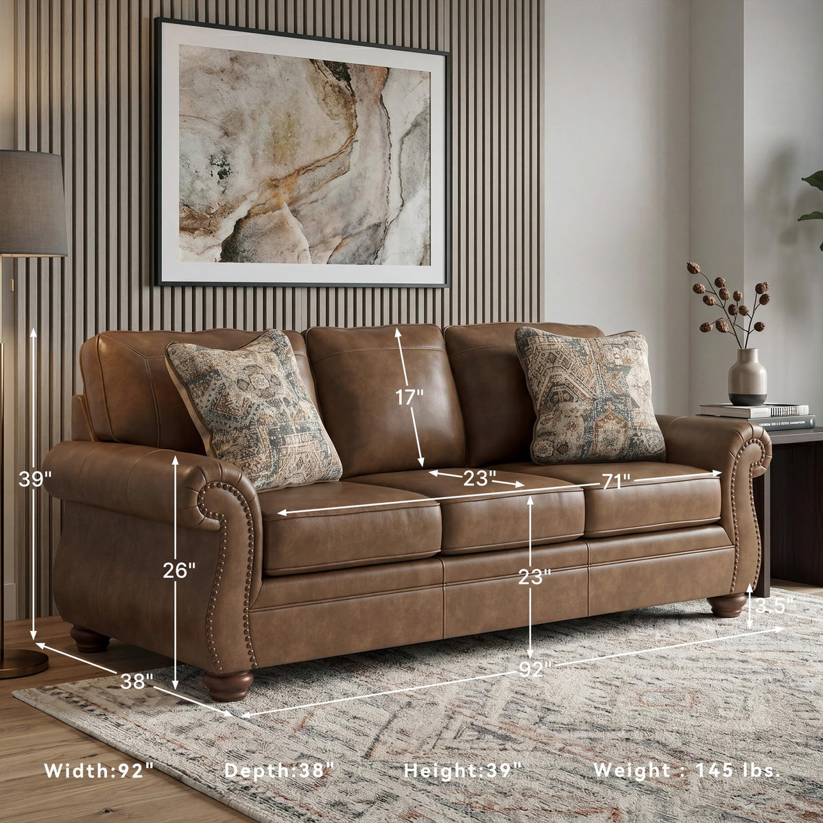 Faux Leather Sofa