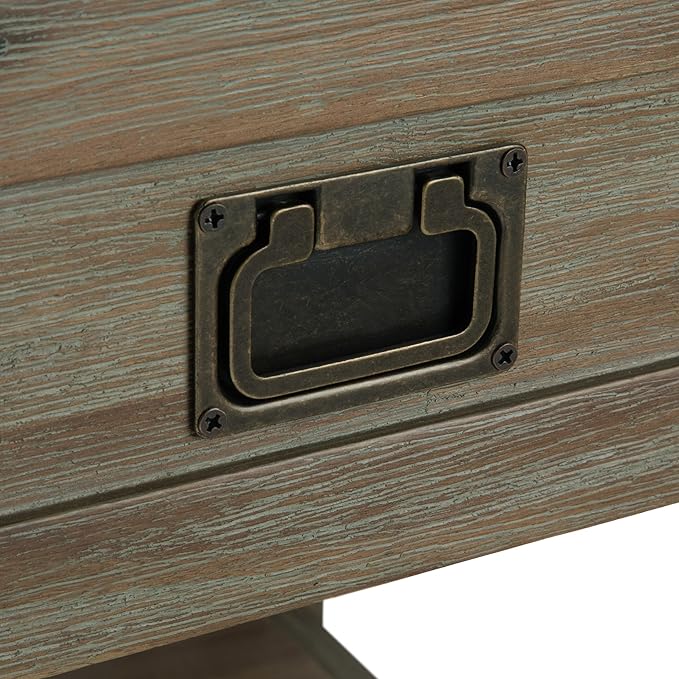 SIMPLIHOME Monroe End Table - 22 inch Wide Solid Acacia Wood Side Table in Distressed Grey, Rustic Contemporary Accent Table for Living Room or Bedroom with Drawer and Shelf