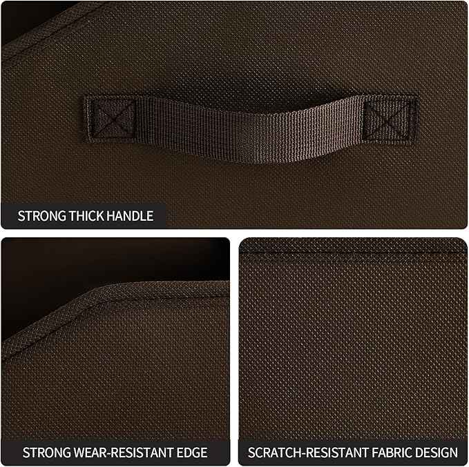 Closet Baskets for Shelves Trapezoid - Decorative Storage Baskets with Handle, Closet Bins for Organization, Shelf Storage Bins for Clothes, Books, Home, Office, 4 Pack, Brown