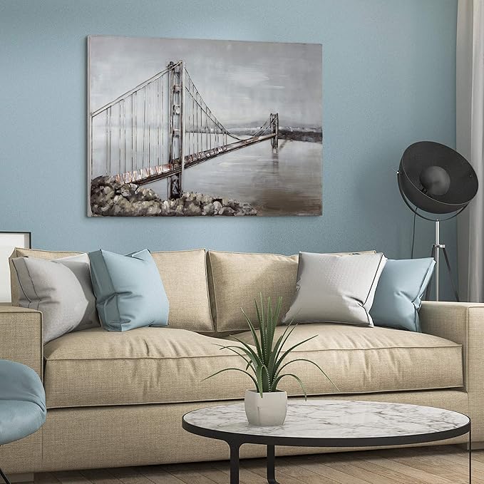 Empire Art Direct Golden Gate Bridge Metal, Hand Painted Primo Mixed Media Iron Sculpture, Decor, Ready to Hang,Living Room, Bedroom ＆ Office 3D Wall Art, 32" x 48" x 2.4"