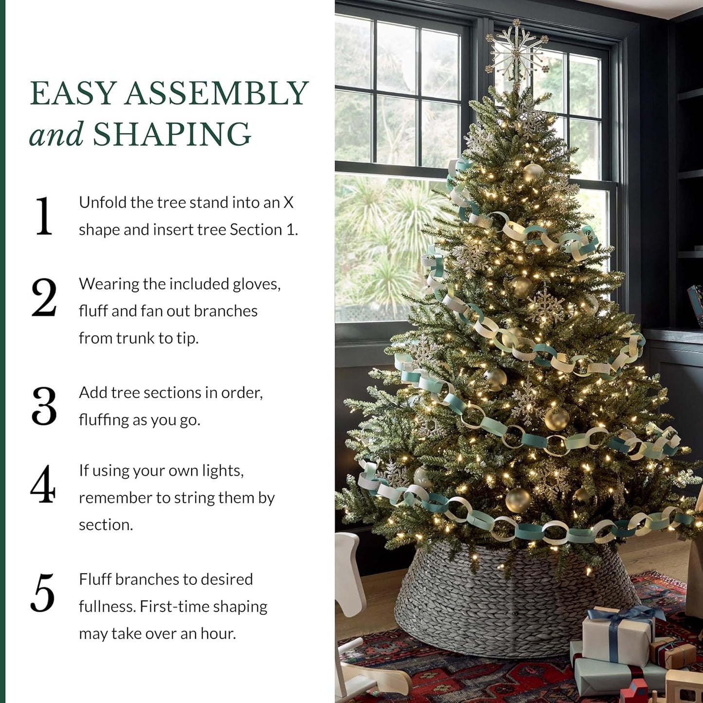 Balsam Hill 6.5ft Unlit Classic Blue Spruce - Artificial Christmas Tree with 2,144+ Tips, Premium Stand, Storage Bag & Easy Assembly for Indoor Holiday Decorating