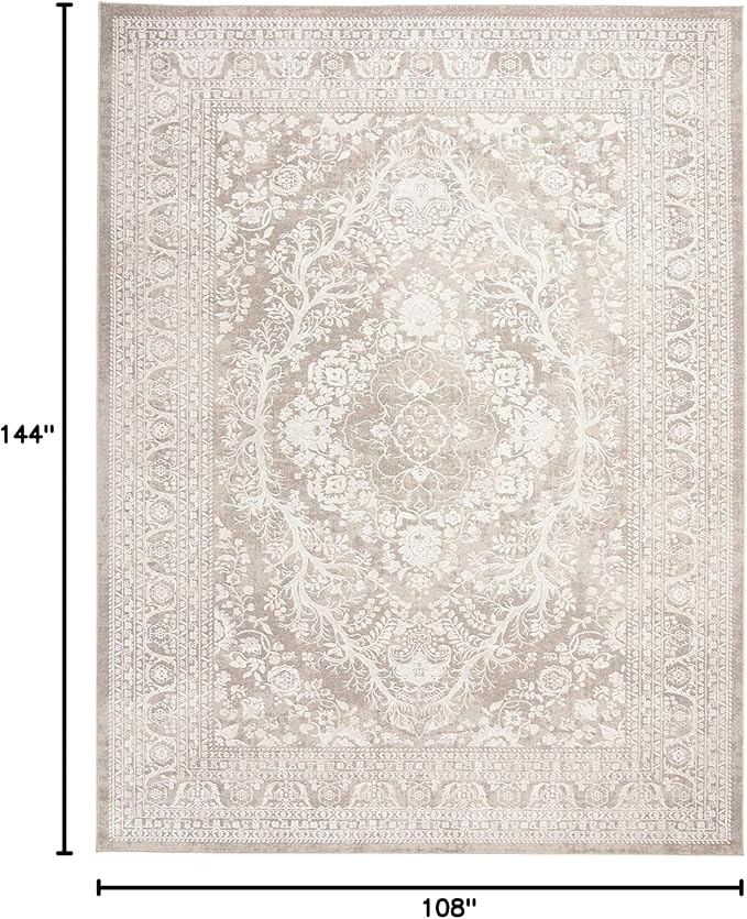 SAFAVIEH Area Rug 9x12 - Reflection Collection - Large - Beige & Cream, Non-Shedding & Easy Cleaning, Ideal for Living Room, Bedroom, Dining Space (RFT668A)