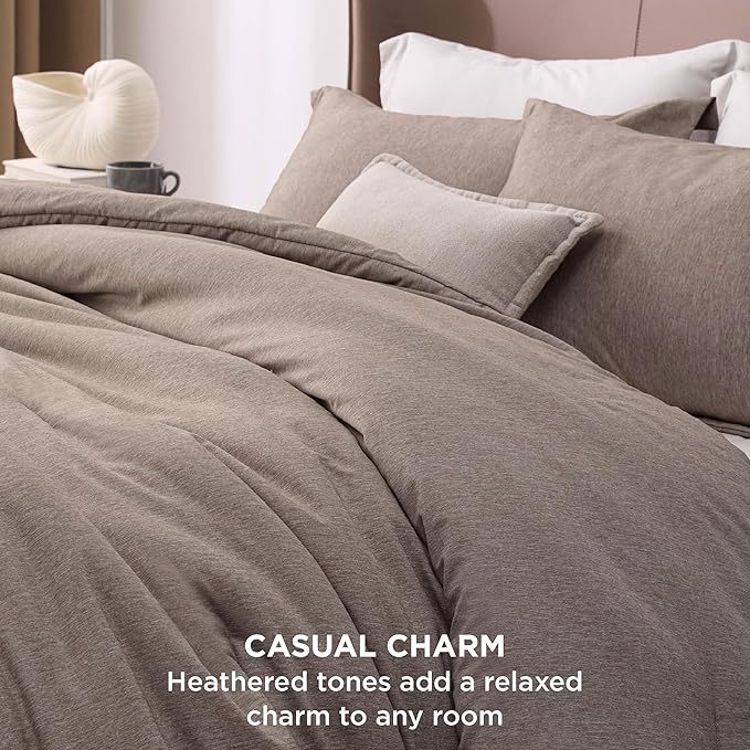 Bedsure California King Comforter Set - Khaki Soft Bedding for All Seasons, Cationic Dyed Bed Set, 3 Pieces, 1 California King Size Comforter (104"x96") and 2 Pillow Shams (20"x36"+2")