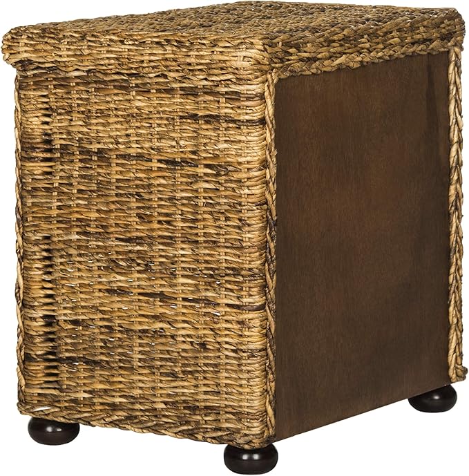 SAFAVIEH Home Collection Magi Tropical Natural Brown Rattan Solid Wood 1-Drawer Nightstand Table, Fully Assembled (SEA8001A)