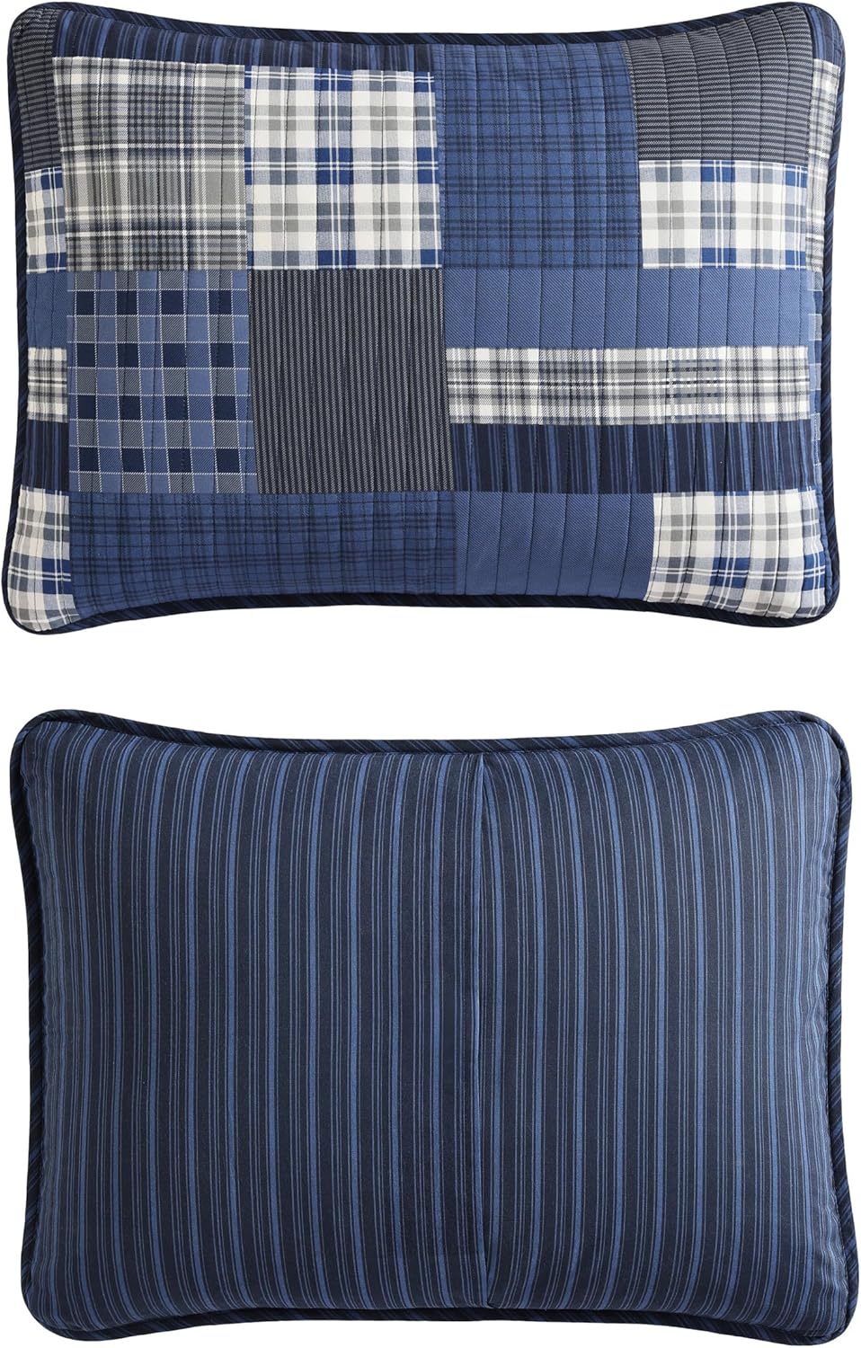 Eddie Bauer - King Quilt Set, Reversible Cotton Bedding with Matching Shams, Lightweight Home Decor for All Seasons (Eastmont Navy, King)