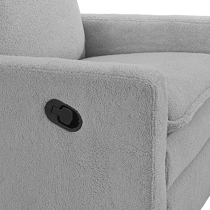 Oxford Baby Uptown Upholstered Swivel Glider and Recliner Nursery Chair,Boucle, Koala Gray