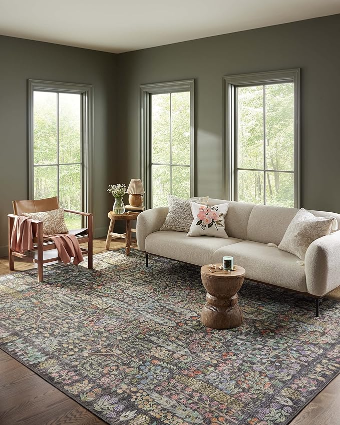 Loloi Rifle Paper Co. Maison Collection MAO-07 Charcoal 2'-3" x 3'-9", .19" Pile Height, Accent Rug