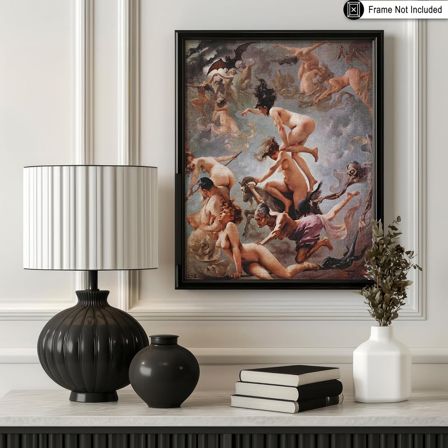 Poster Master Vintage Witches Going to their Sabbath Poster - Retro Naked Witches Print - Halloween Art - Pagan Art - Gift for Men & Women - Gothic Decor for Bedroom or Dorm - 16x20 UNFRAMED Wall Art