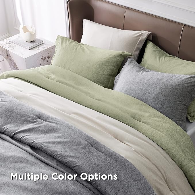 Bedsure King Size Comforter Set - Olive Green Soft Bedding for All Seasons, Cationic Dyed Bed Set, 3 Pieces, 1 King Size Comforter (104"x90") and 2 Pillow Shams (20"x36"+2")