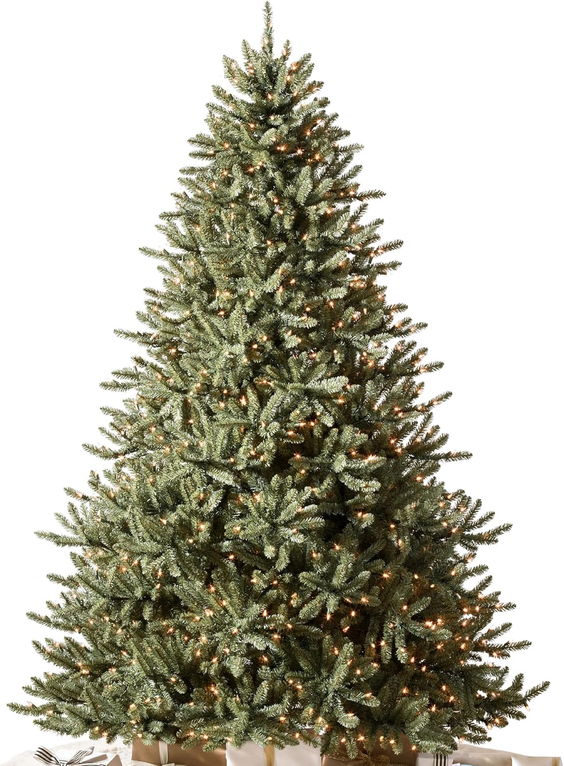 Balsam Hill 9ft Pre-Lit Classic Blue Spruce - Artificial Christmas Tree with 1500 Clear Incandescent Lights, Easy Plug Technology, Premium Stand & Storage Bag for Indoor Holiday Decorating