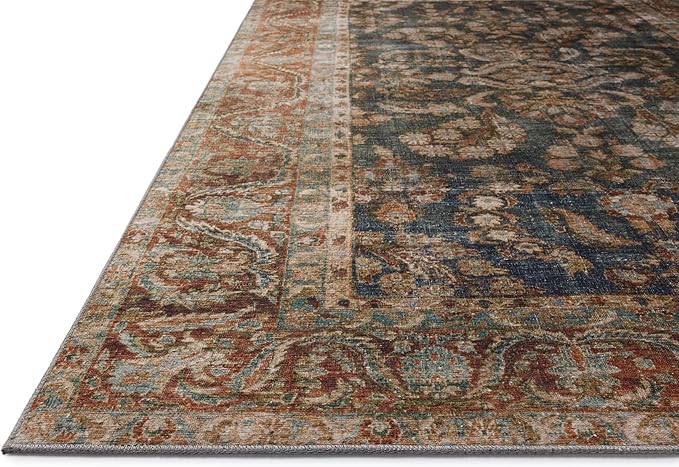 Loloi Chris Loves Julia Jules Collection JUL-10 Ocean/Spice 2'-0" x 5'-0", .13" Pile Height, Area Rug