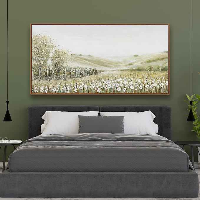 Canvas Wall Art Decor Home paintings Wall Art Prints Modern Framed Wall Decorations Natural Mountain Wilderness Landscape Artwork for Living Room Bedroom Kitchen Office Decor 24×48 inch