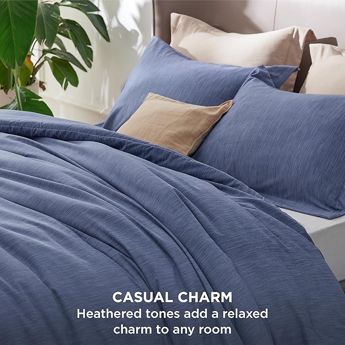 Bedsure Twin/Twin XL Comforter Set - Infinity Blue Soft Bedding for All Seasons, Cationic Dyed Bed Set, 2 Pieces, 1 Twin Size Comforter (68"x88") and 1 Pillow Sham (20"x26"+2")