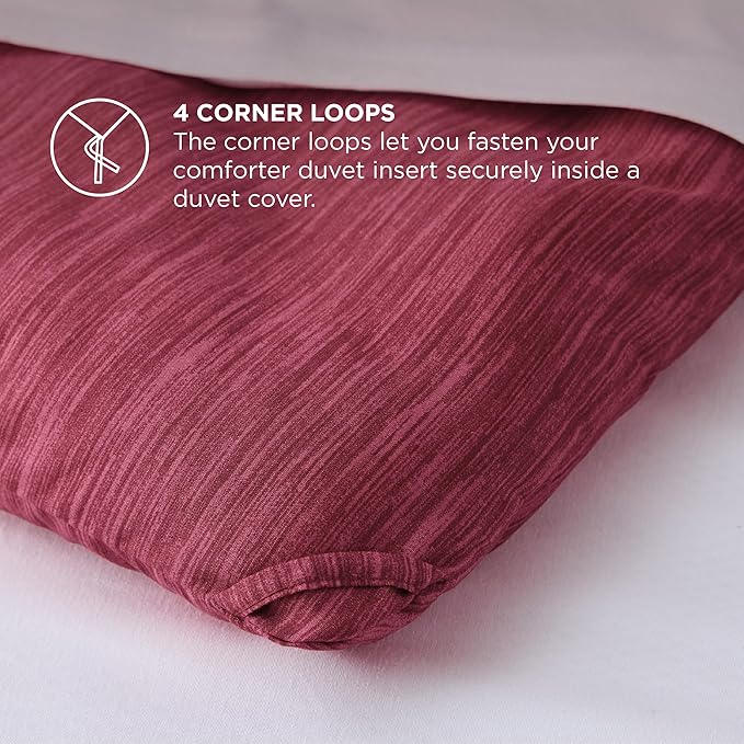 Bedsure Full Comforter Set - Dark Red Soft Bedding for All Seasons, Cationic Dyed Bed Set, 3 Pieces, 1 Full Size Comforter (82"x86") and 2 Pillow Shams (20"x26"+2")