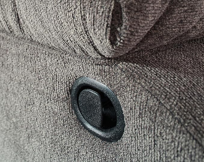 Signature Design by Ashley Tulen Reclining Loveseat, Dual-sided Recliner, Pull Tab Reclining Motion, Fabric Upholstery, 63" W x 40" D x 40" H, Dark Gray