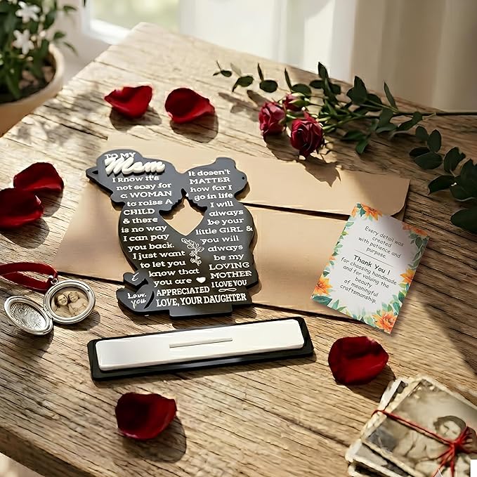 Mom Gift from Daughter Acrylic Plaque – Mother Daughter Gift, Mothers Day Gifts for Mom, Best Presents for Moms, Best mom Ever Gifts, Mothers Day Decor for Mother's Day