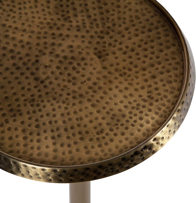 Kate and Laurel Sanzo Bohemian Side Table, 9 x 9 x 23, Gold, Decorative Pedestal End Table for Display and Storage