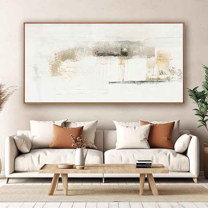 Modern Abstract Wall Canvas Decor - Maximalist Multicolor Minimalist Graffiti Artwork - Framed - 29"58" for Living Room, Bedroom, Kitchen, Office
