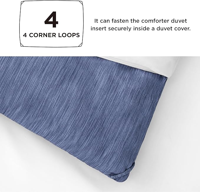 Bedsure Queen Comforter Set - Infinity Blue Soft Bedding for All Seasons, Cationic Dyed Bed Set, 3 Pieces, 1 Queen Size Comforter (90"x90") and 2 Pillow Shams (20"x26"+2")