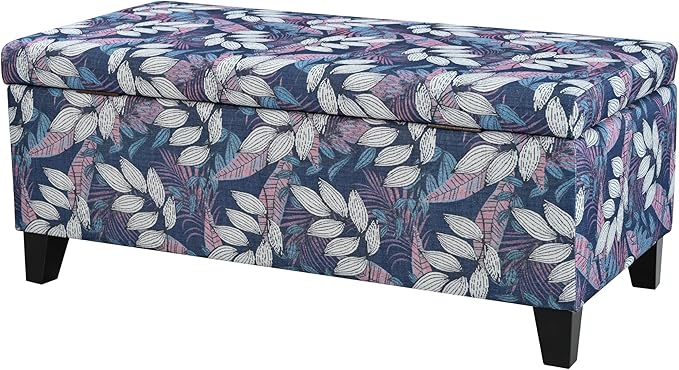 Christopher Knight Home Nesbit Living Room Ottoman with Storage, Entryway Fabric Upholstered Storage Ottoman Bench, Rectangular Sofa Foot Stool, Bedroom End of Bed Bench, Shoe Organizer, Multicolor