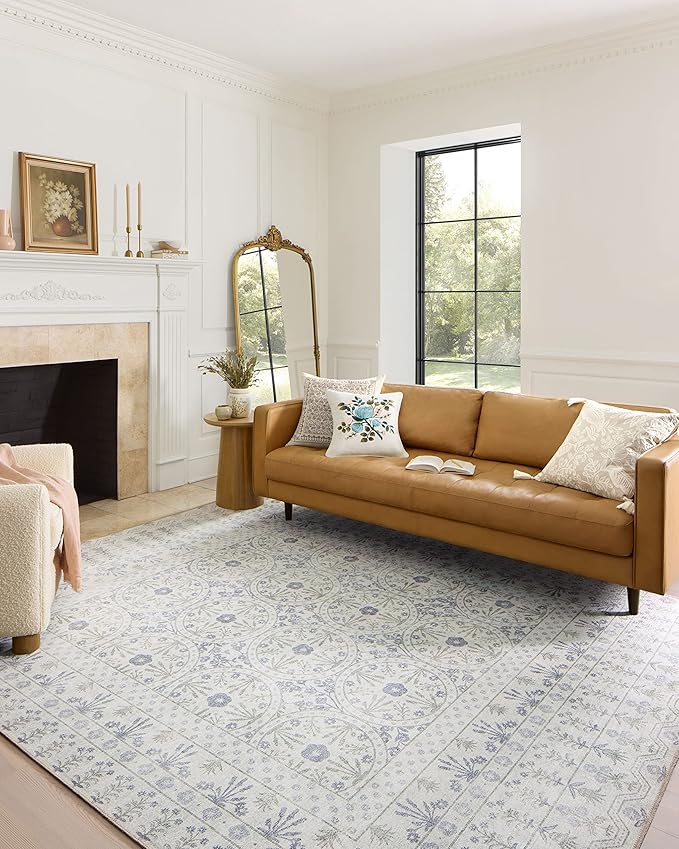 Loloi Rifle Paper Co. Maison Collection MAO-03 Rosette Ivory 2'-6" x 12'-0", .19" Pile Height, Runner Rug